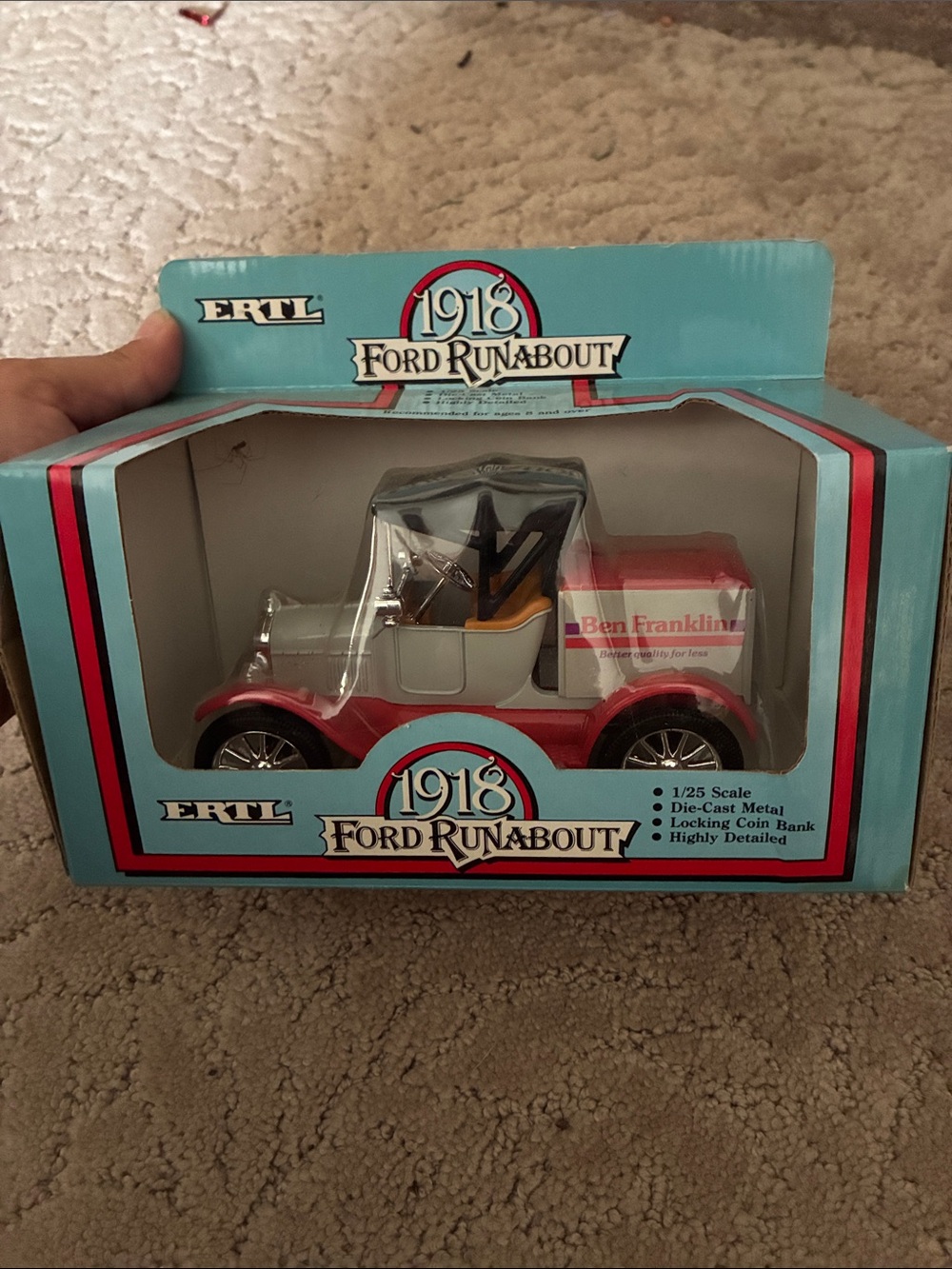 Ertl 1918 Ford Runabout Die-Cast Toy Car - Red & White